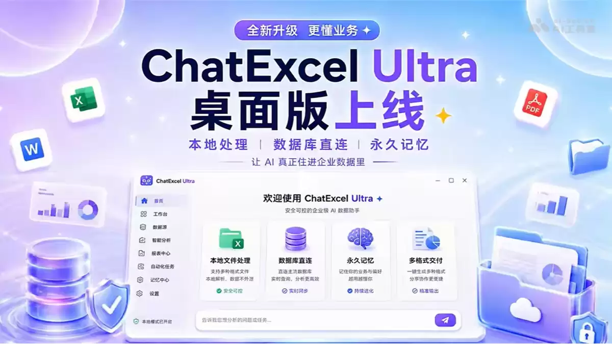 元空AI推出的企业级桌面版AI数据智能体 - ChatExcel Ultra