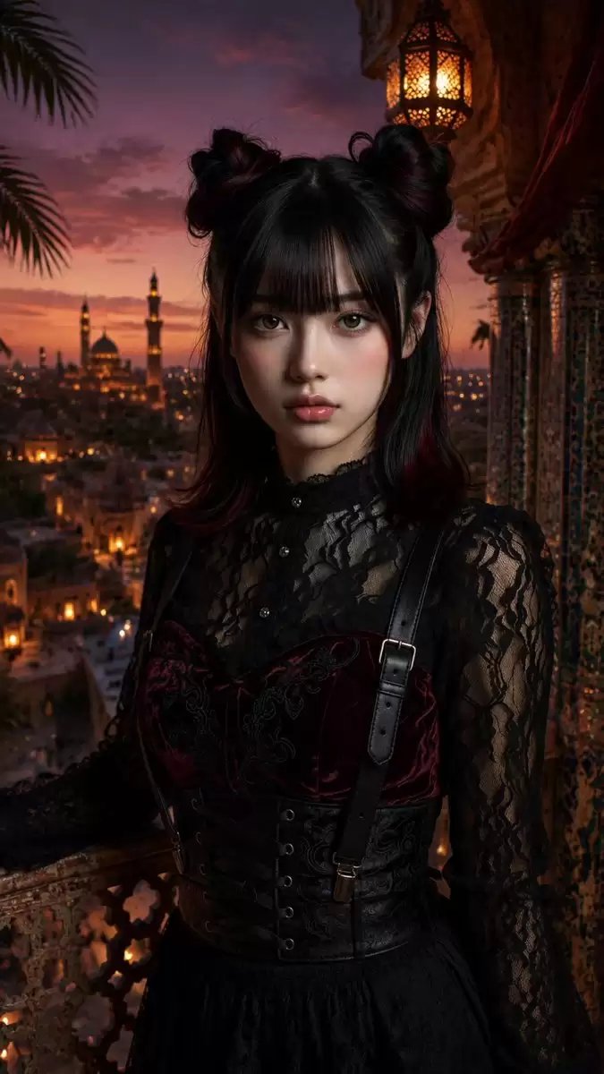 摩尔式日暮下的哥特少女