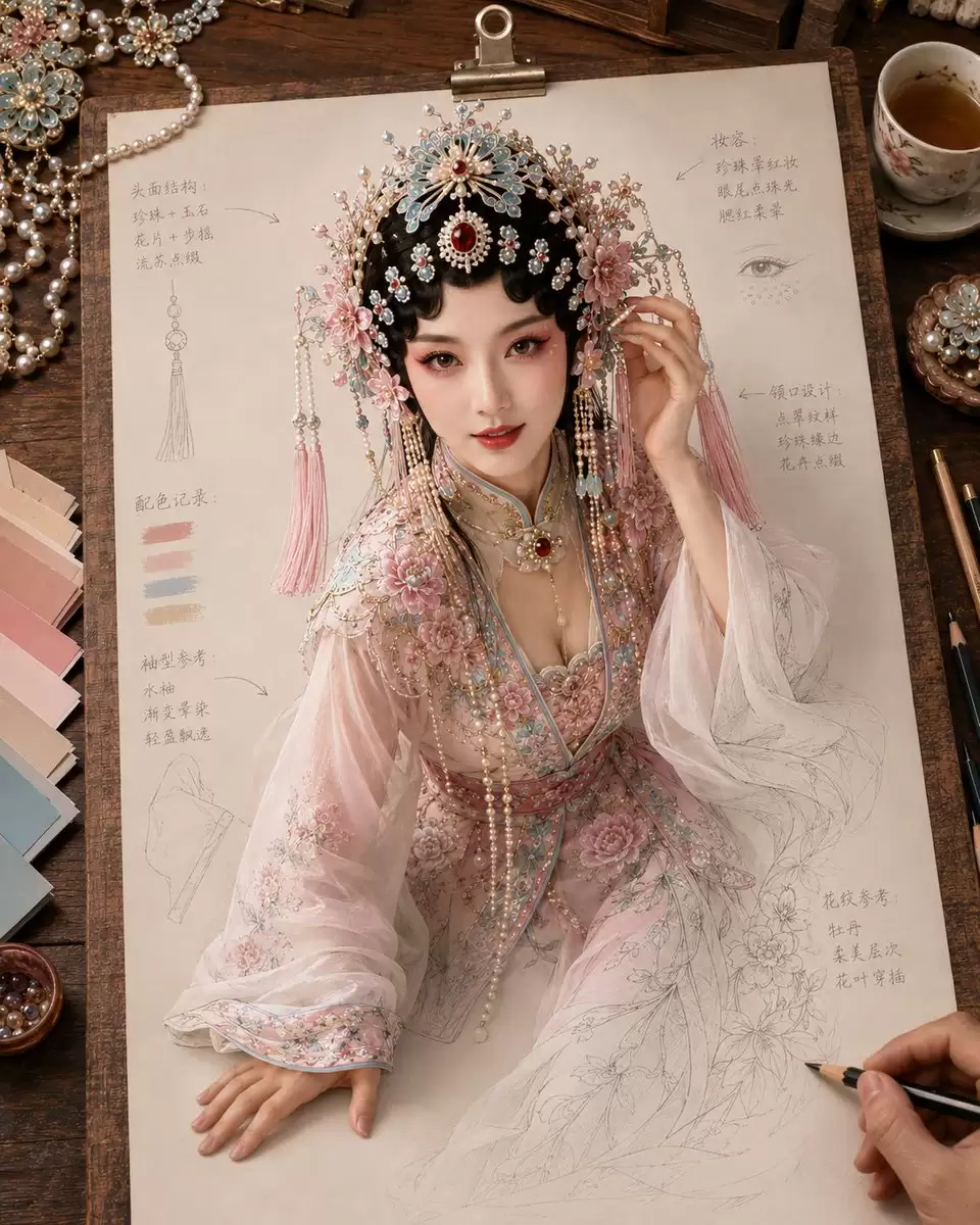 戏曲传统造型草图