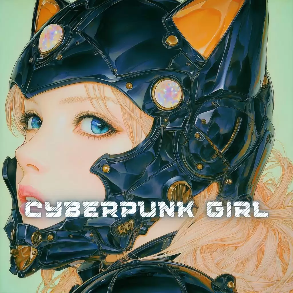 少女赛博朋克风海报