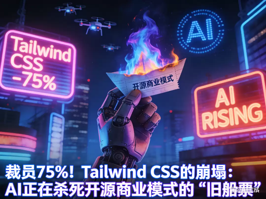 裁员 75%！Tailwind CSS 的崩塌：AI 正在摧毁开源商业模式的“旧船票”