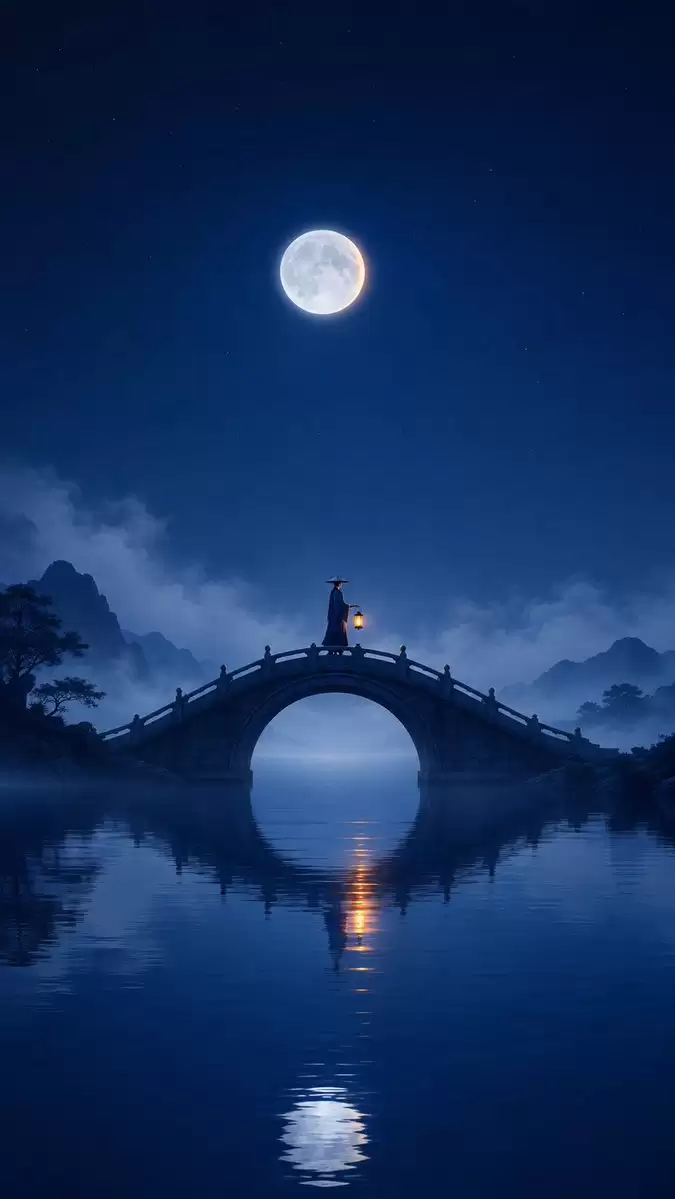 月影东方桥梁美学海报