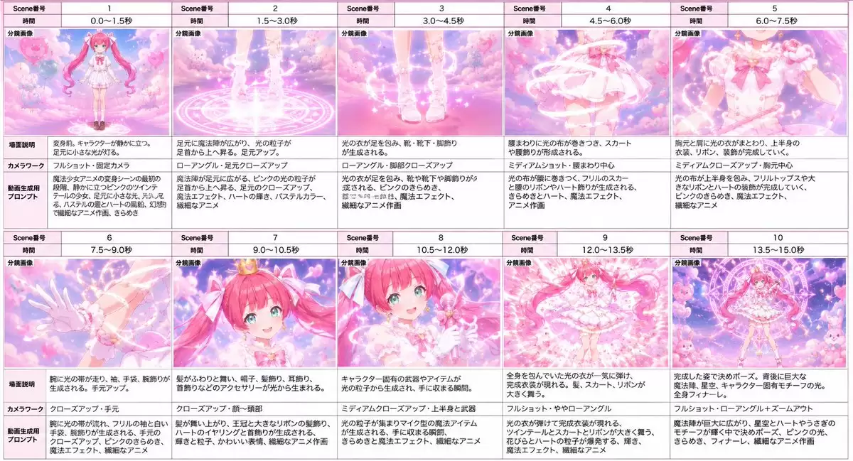 魔法少女变身分镜脚本