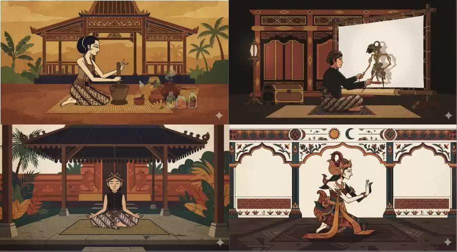 极简扁平化爪哇风动画