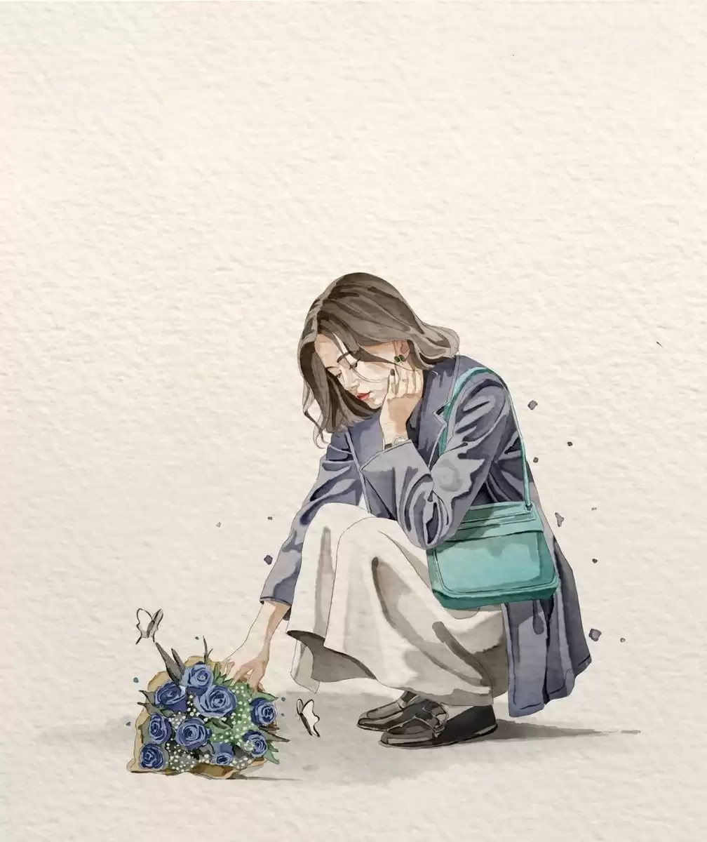 水彩极简生活方式插画