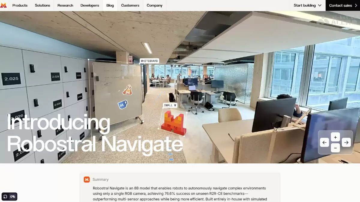 Robostral Navigate - Mistral AI 推出的具身智能导航模型