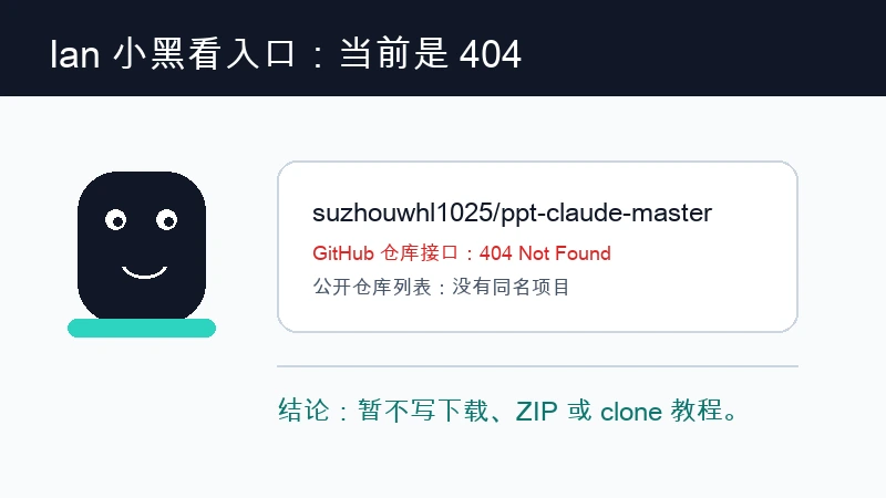 suzhouwhl1025/ppt-claude-master 下载入口核验：当前仓库暂不可访问