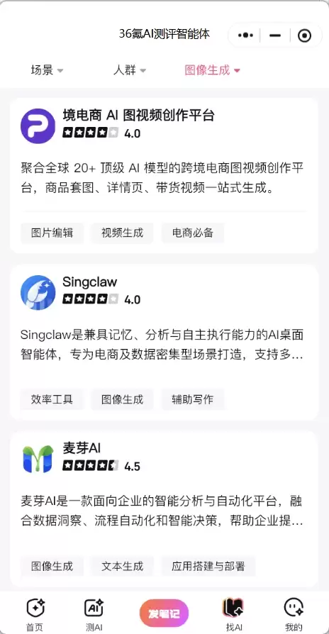 36 氪 AI 测评小程序上新！看真实体验与深度测评，多个新功能等你来玩