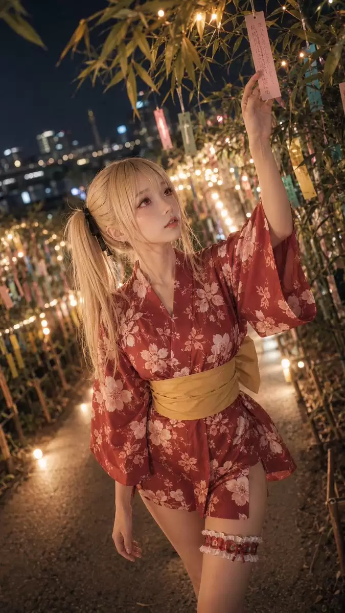 浴衣少女七夕肖像
