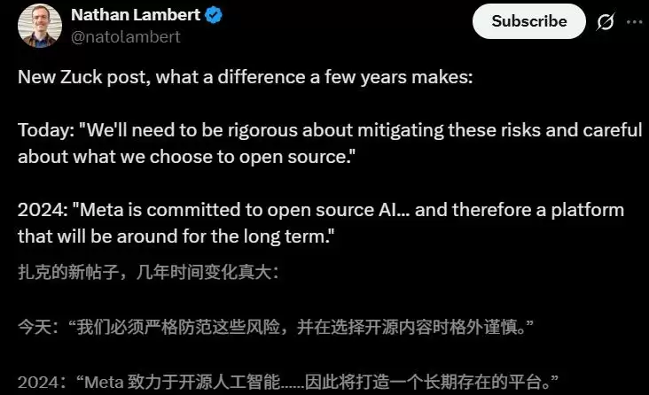 小扎一夜反水:背刺开源:亲手葬送Llama神话:股价大涨12%