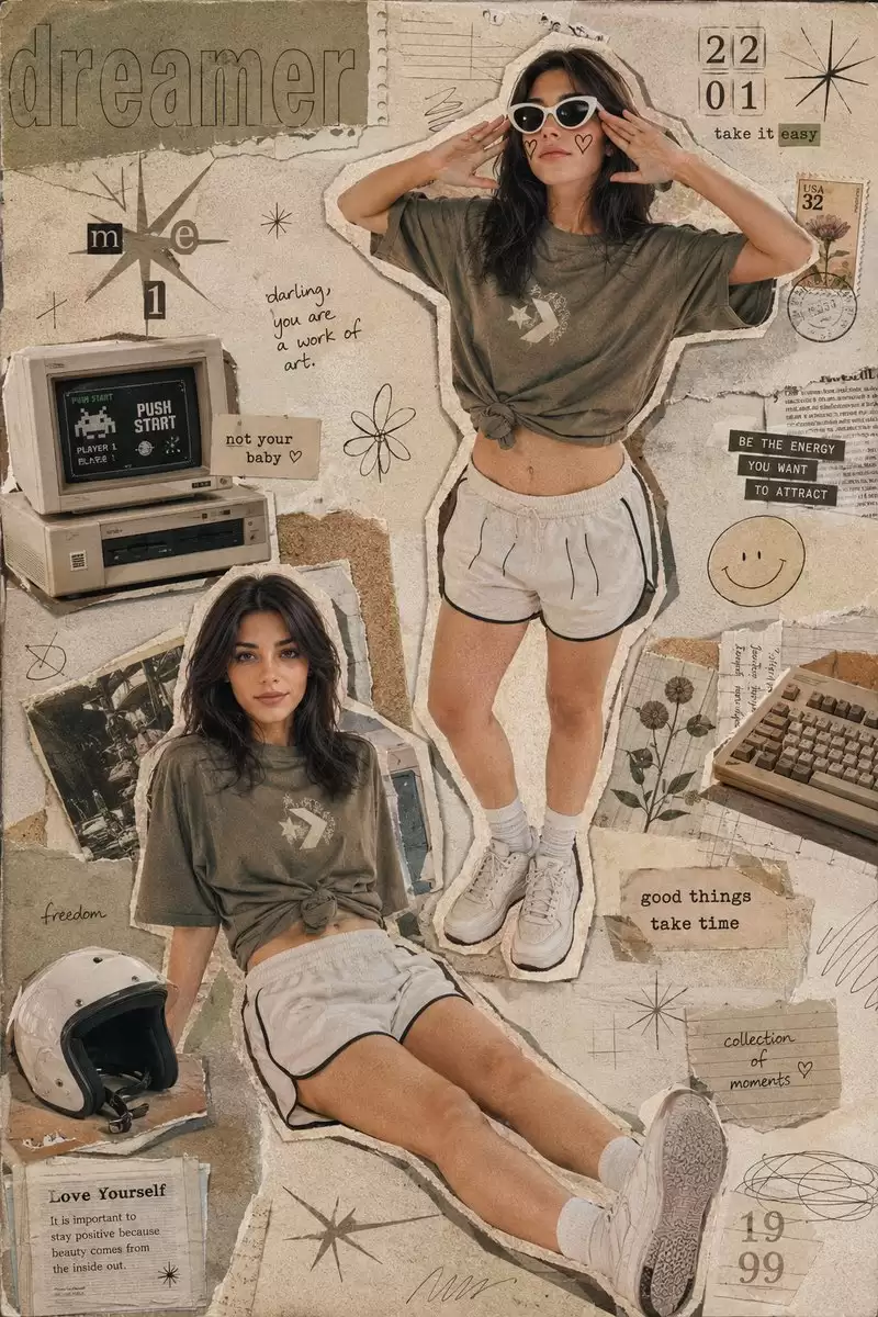 Y2K 怀旧剪贴簿拼贴海报