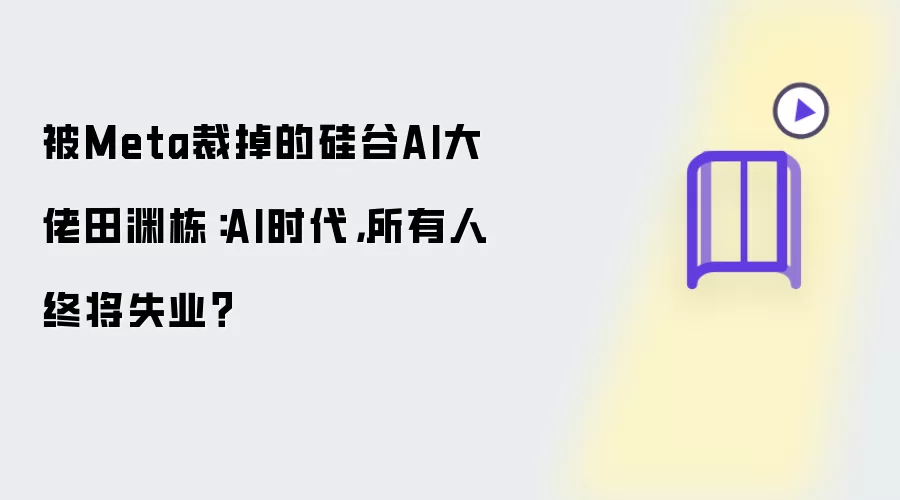 被Meta裁掉的硅谷AI大佬田渊栋：AI时代所有人终将失业？