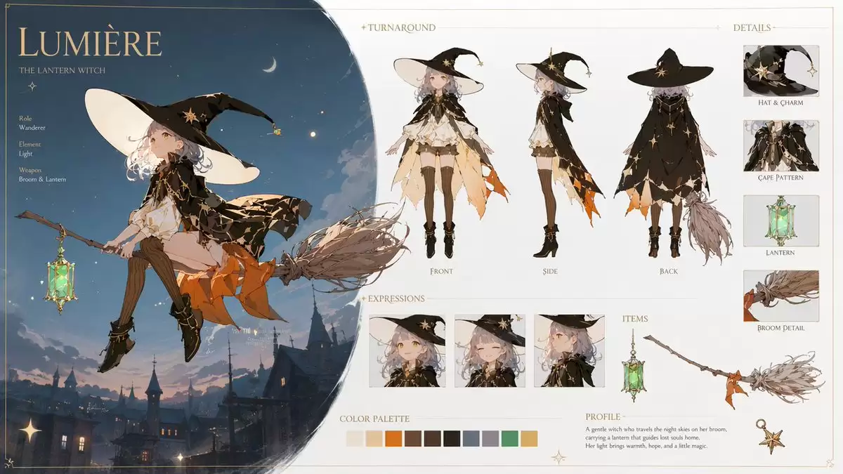 Lumière 灯笼女巫 角色设计图