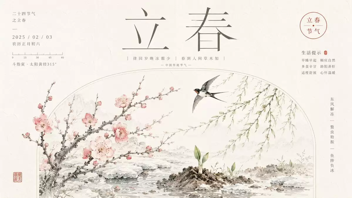 华夏立春节气海报