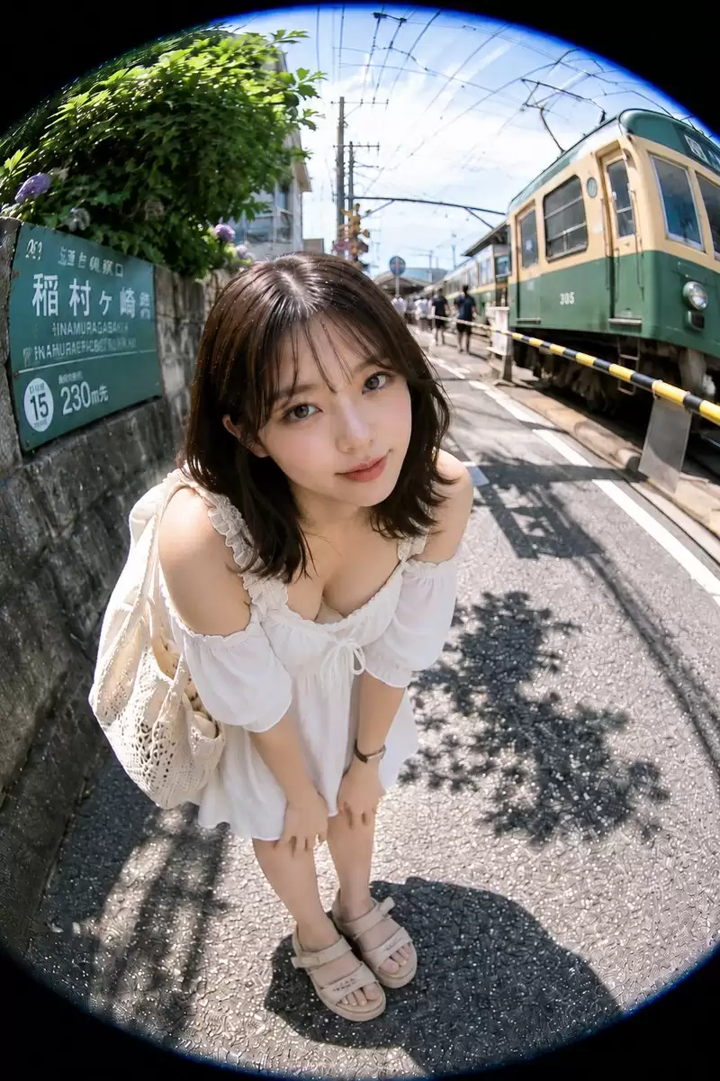 夏日铁路鱼眼人像