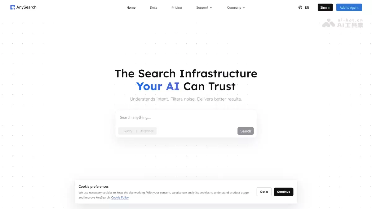 AnySearch - 专为 AI Agent 打造的实时结构化搜索引擎