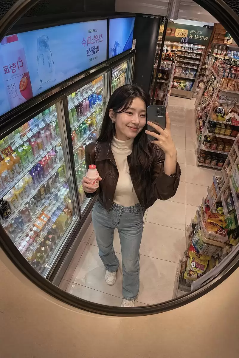 韩国便利店镜子自拍