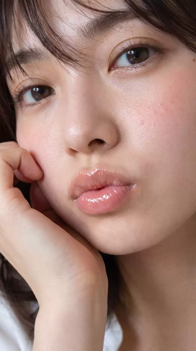 水润双唇妆效特写