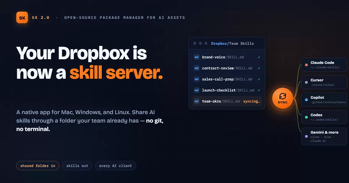 您的Dropbox现已成为一个技能服务器