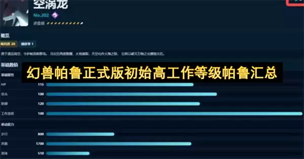 幻兽帕鲁正式版开局高工作等级帕鲁一览