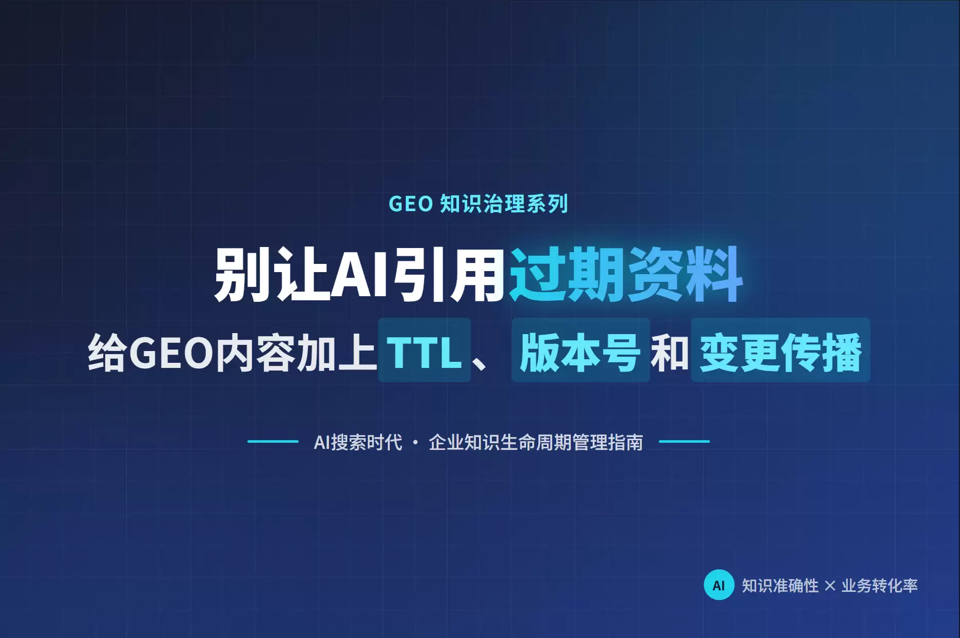 别让AI引用过期资料：给GEO内容加上TTL 版本号和变更传播