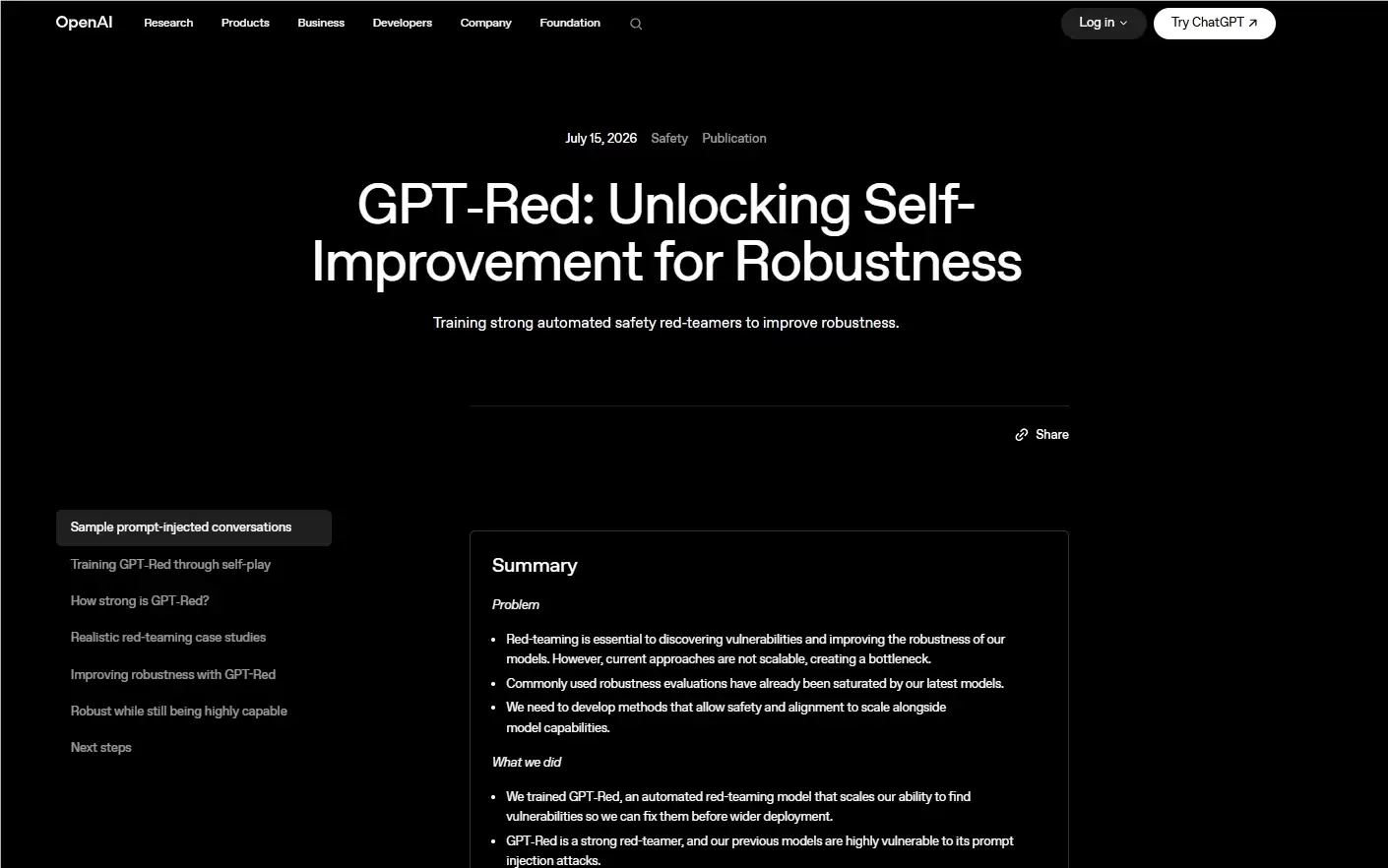 OpenAI 开启 AI 安全飞轮：GPT-Red 如何重新定义模型鲁棒性