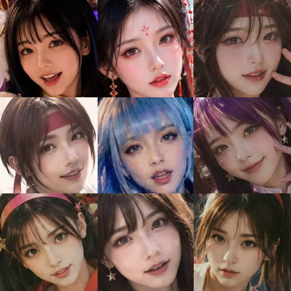 AI 美颜九宫格人像拼贴