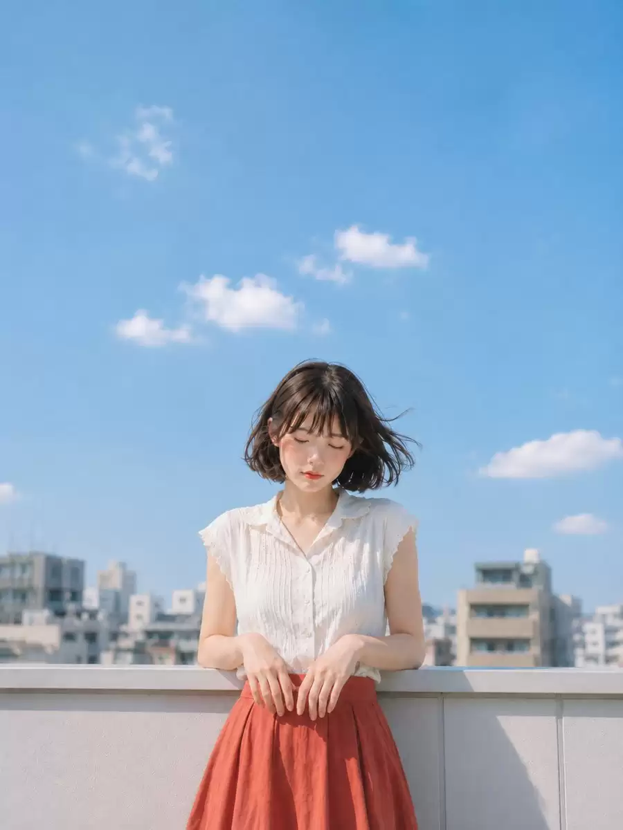 夏日天台日系人像
