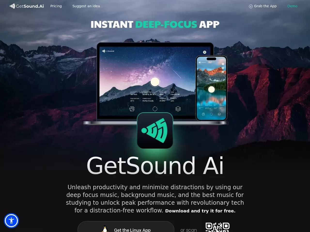 GetSound Ai-GetSound Ai是一个提供自然实时声景的网站及应用程序