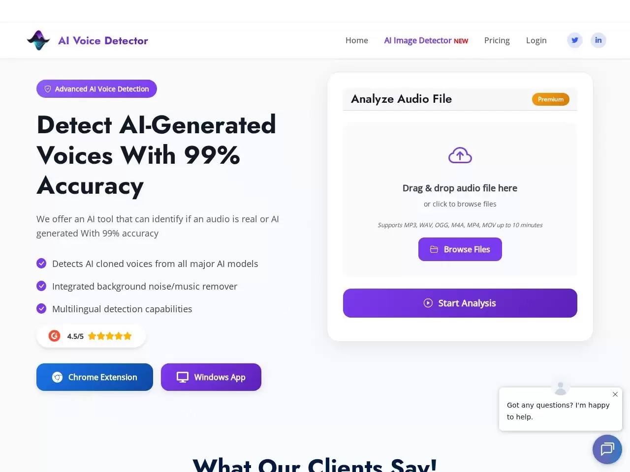 AI Voice Detector - AI Voice Detector 是语音验证服务网站