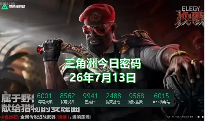 三角洲7月13日今日密码是什么？今日特勤处制造最高收益物品是哪个？