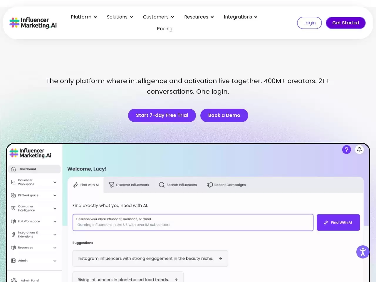 Influencer Marketing AI-IMAI是一款提供全套工具用于发现 分析 和招募影响者的影响者营销平台