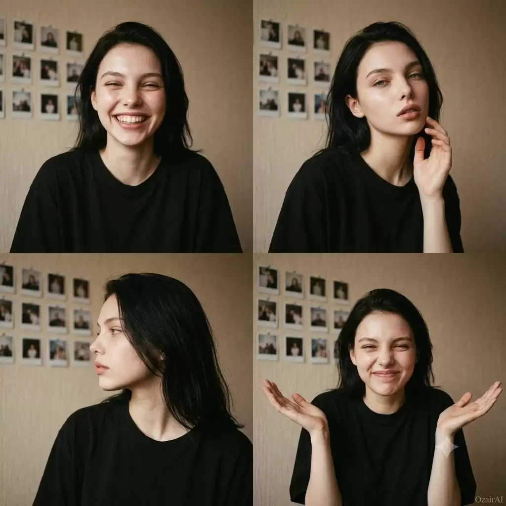 抓拍人像拼图胶片颗粒感