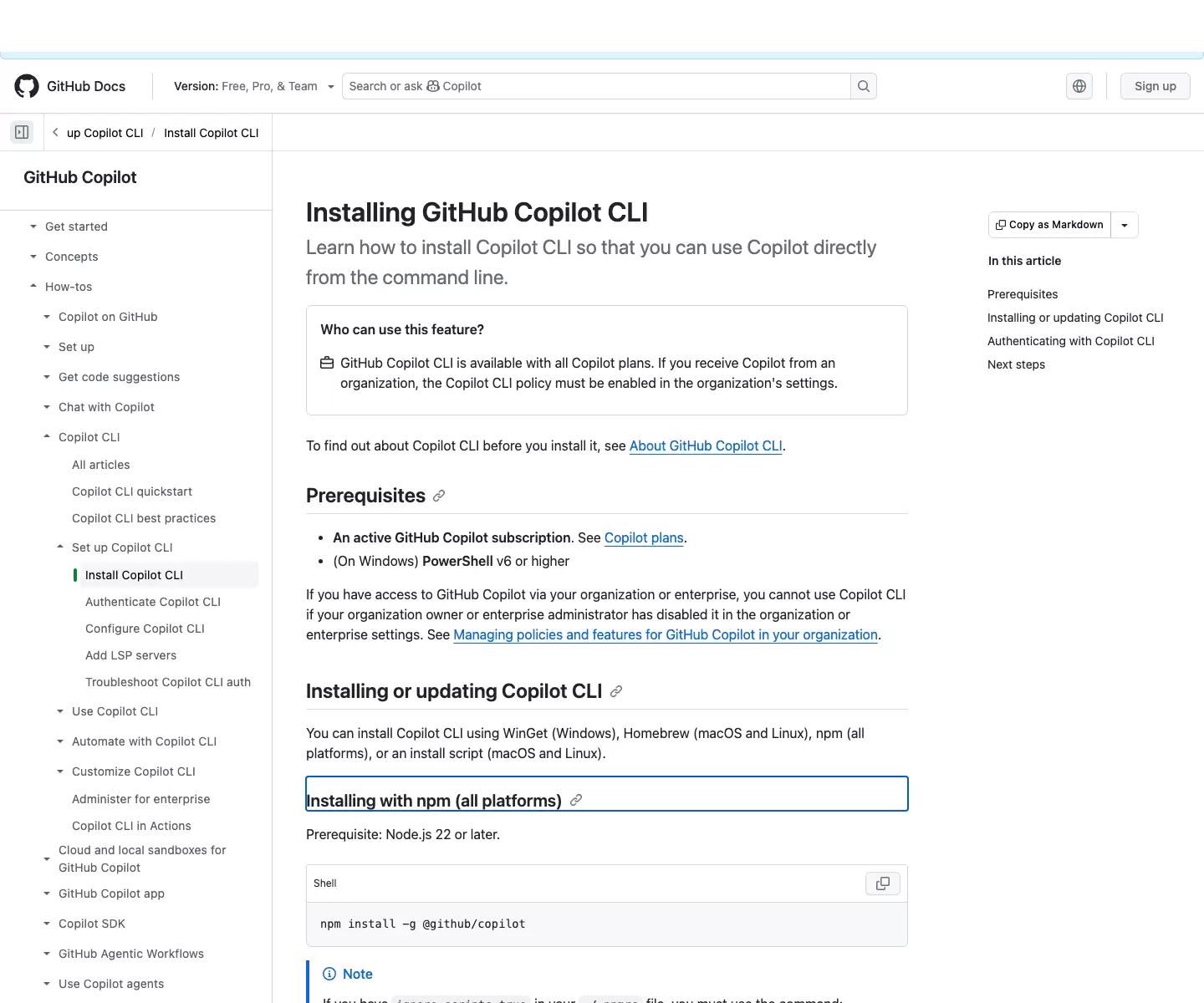 GitHub Copilot CLI 安装与登录教程