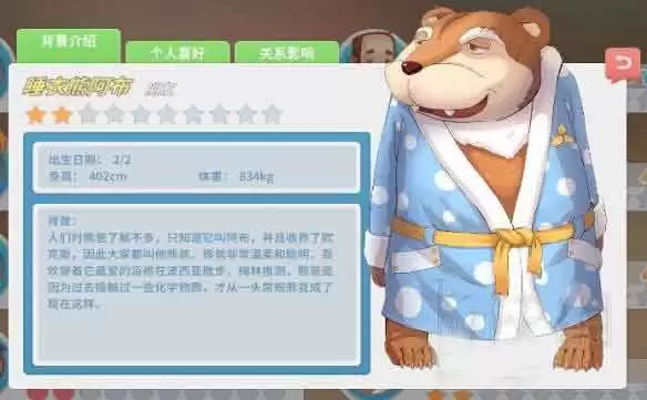 波西亚时光全角色图鉴与喜好-睡衣熊阿布