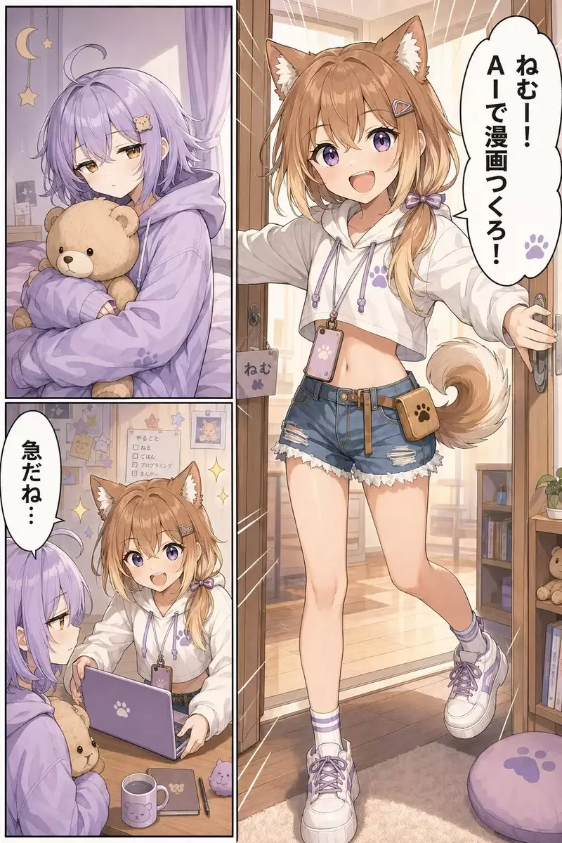 萌萌的 AI 漫画教学页面