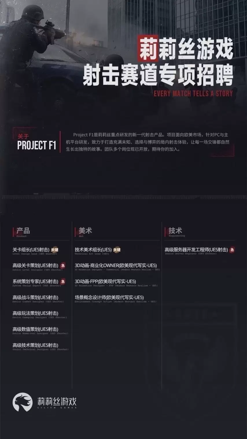 莉莉丝UE5射击新作《Project F1》：犯罪都市加搜打撤：还要玩警匪无间道？