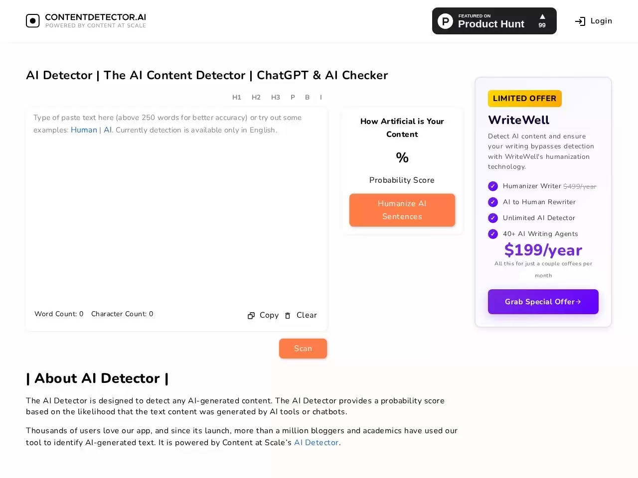 ContentDetector.AI-ContentDetector.AI是一款免费的AI内容检测器与ChatGPT剽窃检测器