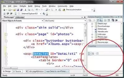 visual studio 如何使用代码实现网页的总体布局