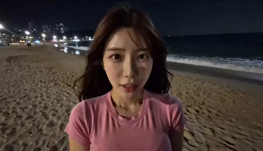 POV 手持 DV 摄像机沙滩拍摄