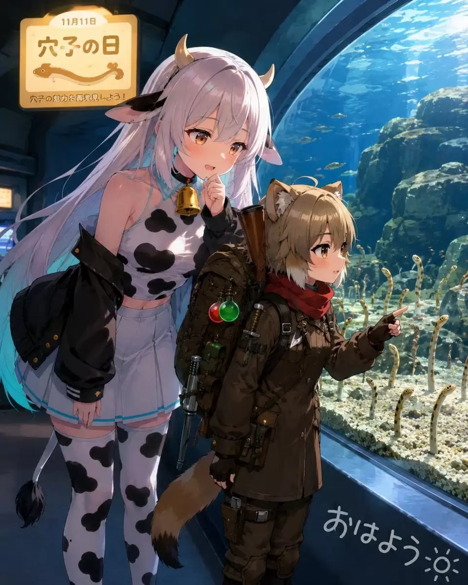动漫水族馆花园鳗节