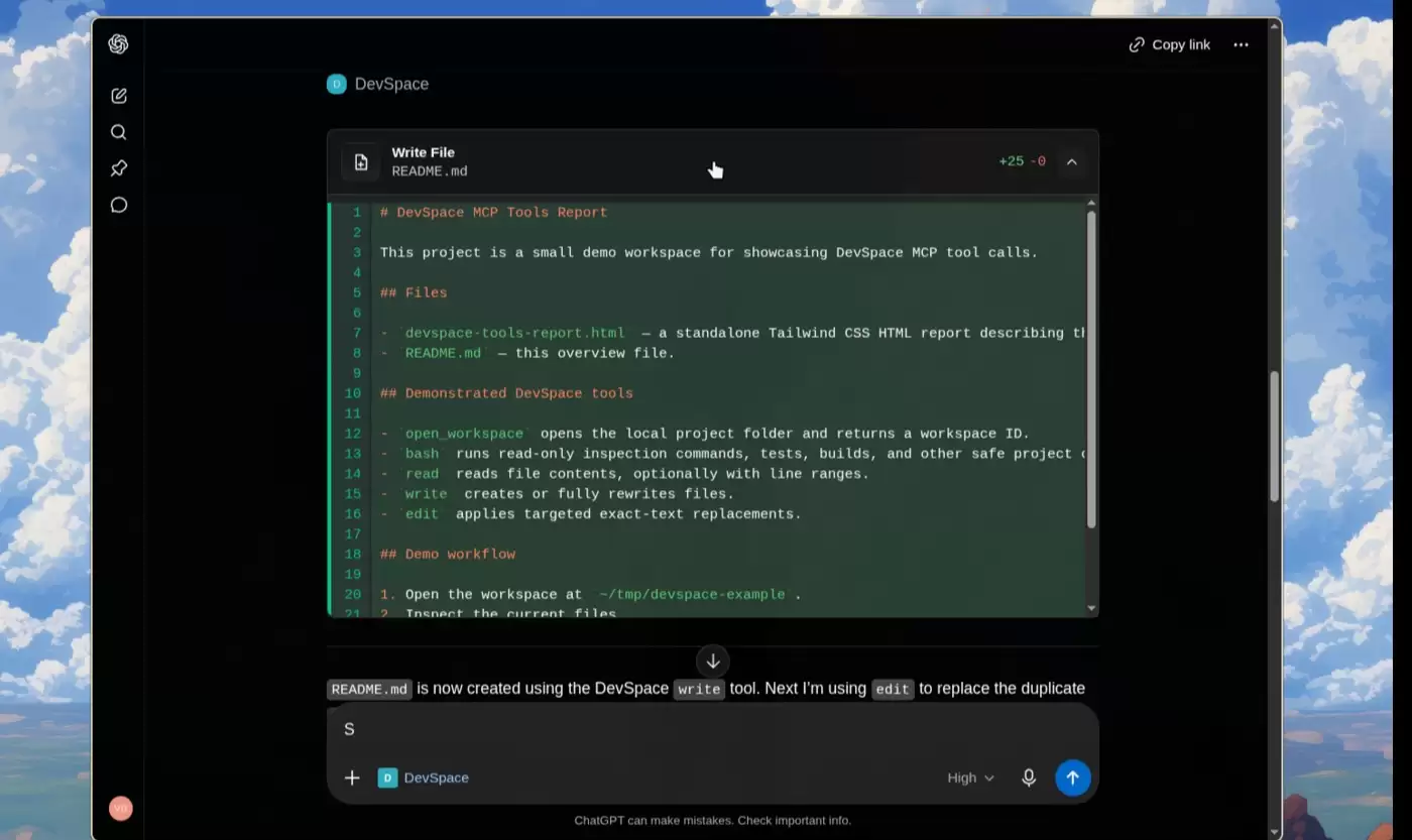 DevSpace 部署教程：把 ChatGPT 网页版变成 Codex：用 GPT-5.5 Pro 读写本地代码