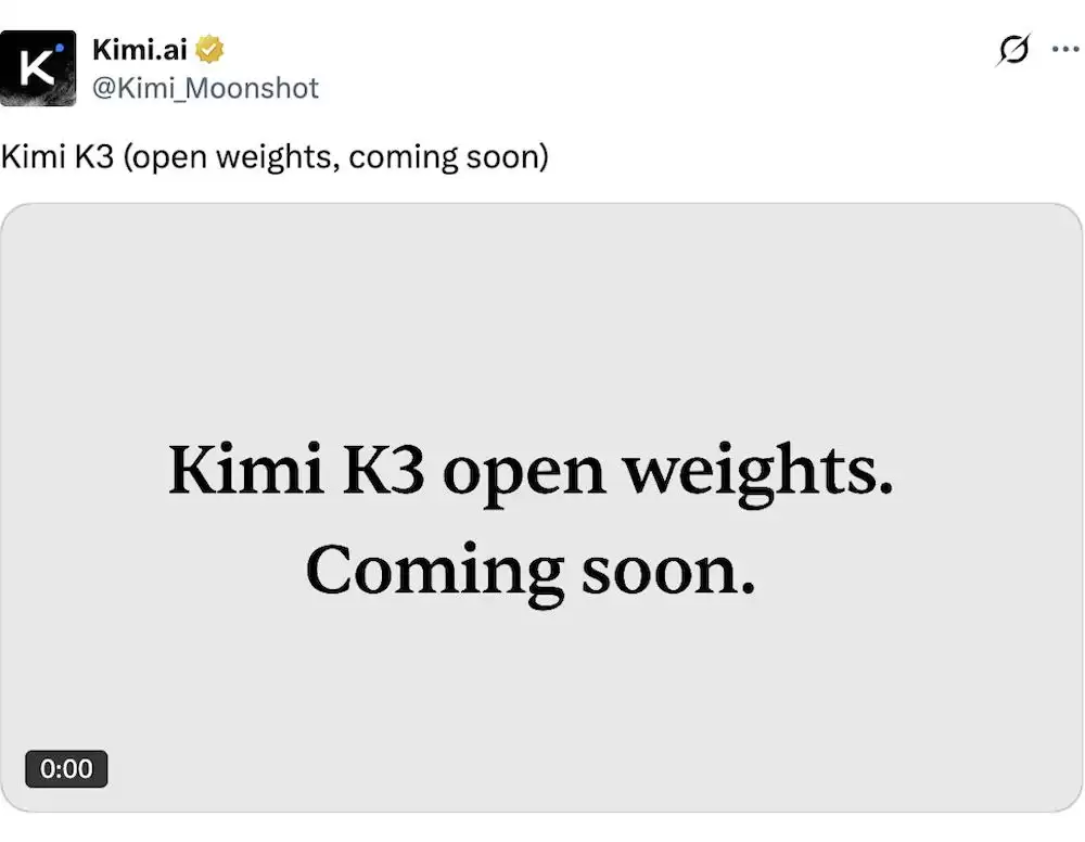 刚刚，Kimi K3正式开源，2.8万亿参数面向全球，硅谷巨头看傻了