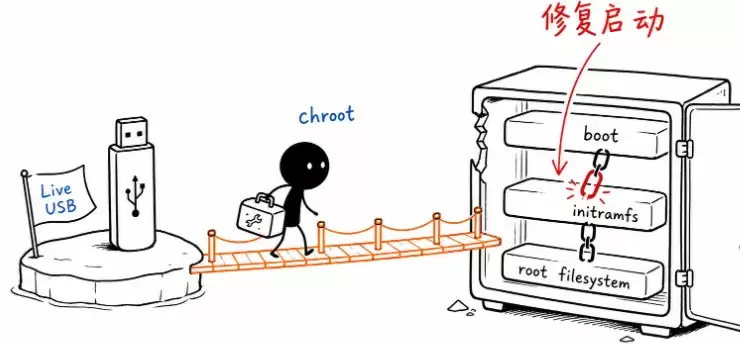 Linux系统完全无法进入的救援指南(initramfs、recovery与chroot)
