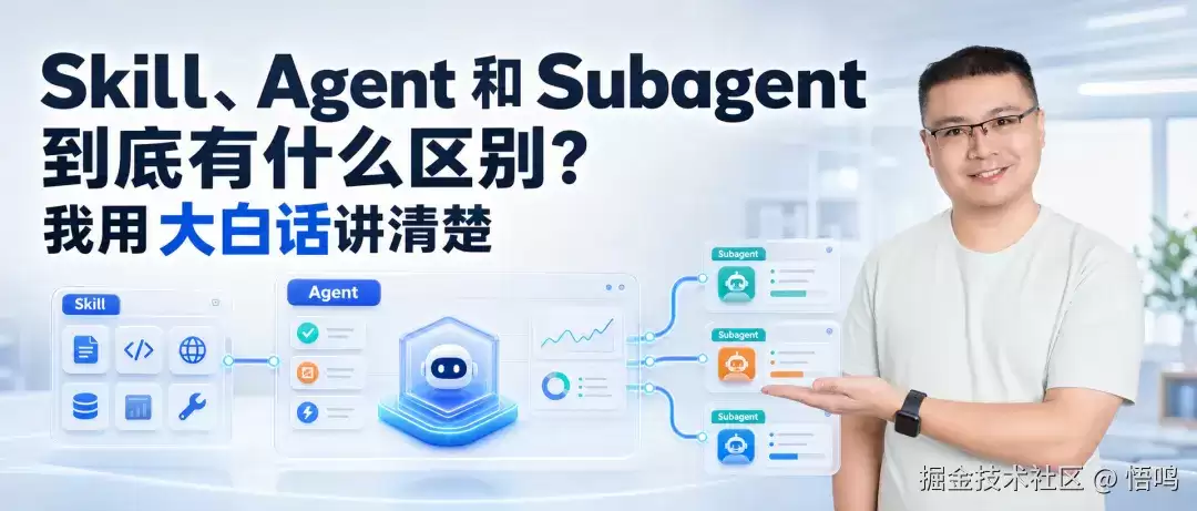 Skill、Agent 和 Subagent 到底有何区别？用大白话一次讲明白