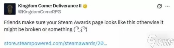 年度最佳请选我：《天国:拯救2》官方为Steam大奖拉票