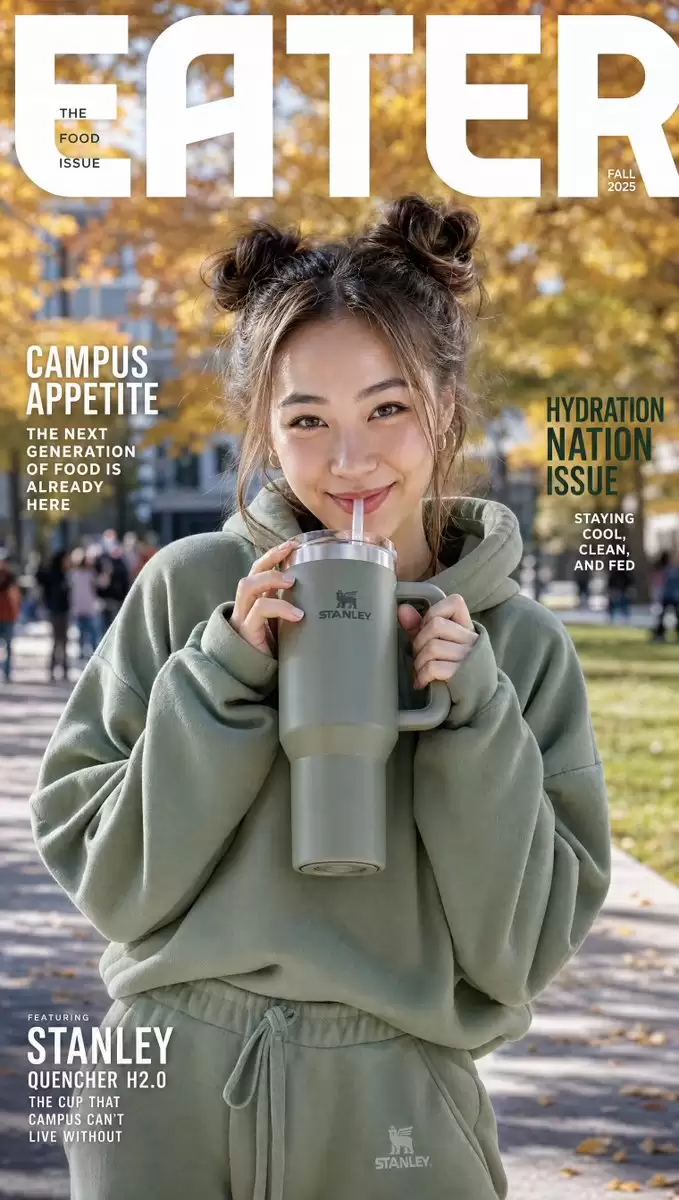 韩国女性 Stanley Tumbler 杂志封面