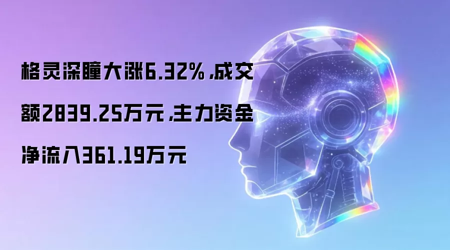 格灵深瞳大涨6.32%，成交额2839.25万元，主力资金净流入361.19万元