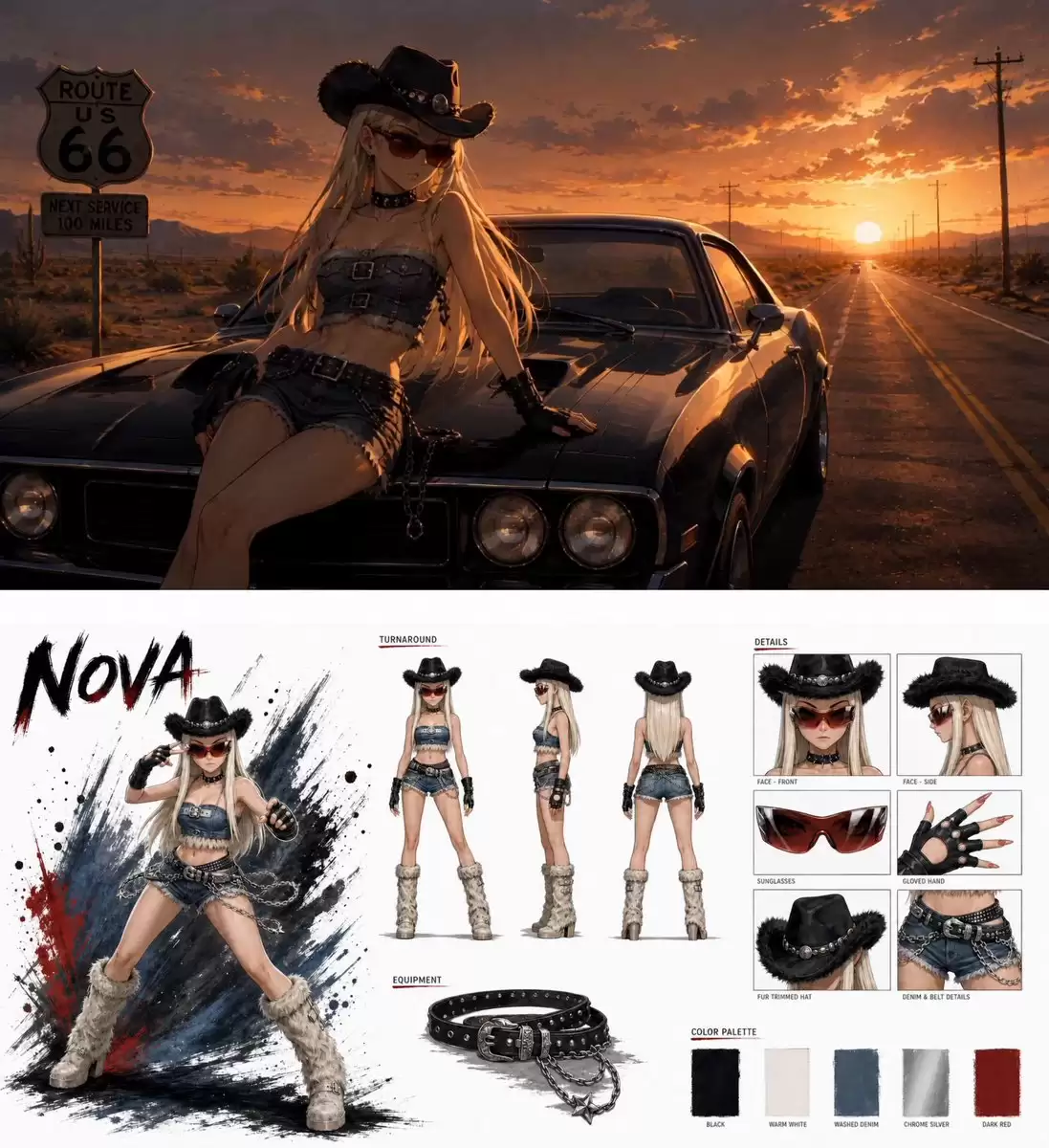 Anime Fashion Short on Route 66