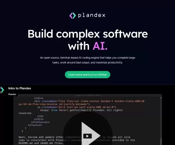Plandex-免费开源的基于终端的AI编程引擎
